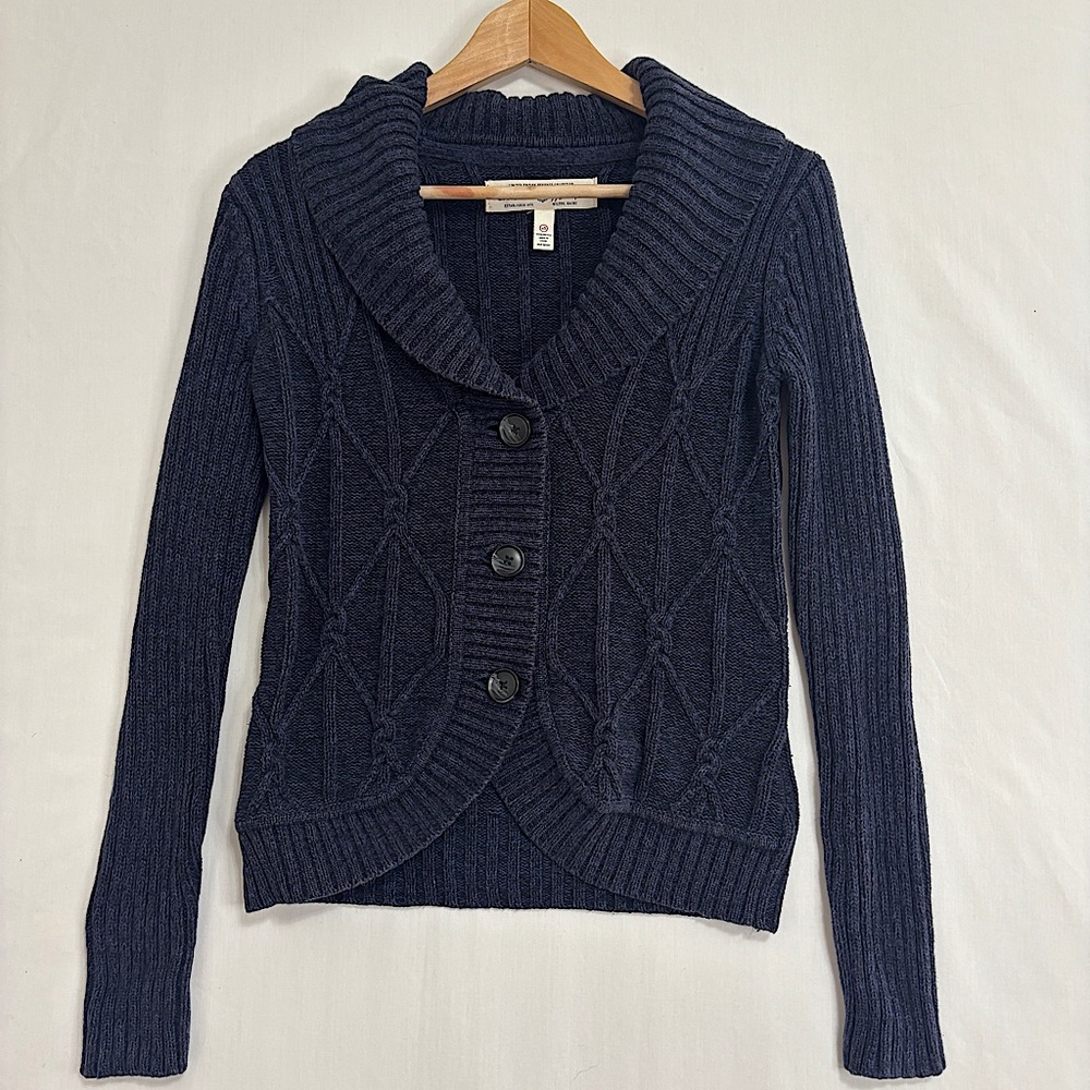 GH Bass Heritage Ltd Collection Navy Cardigan Sweater WM XS Preppy‎ Acadamia Dad